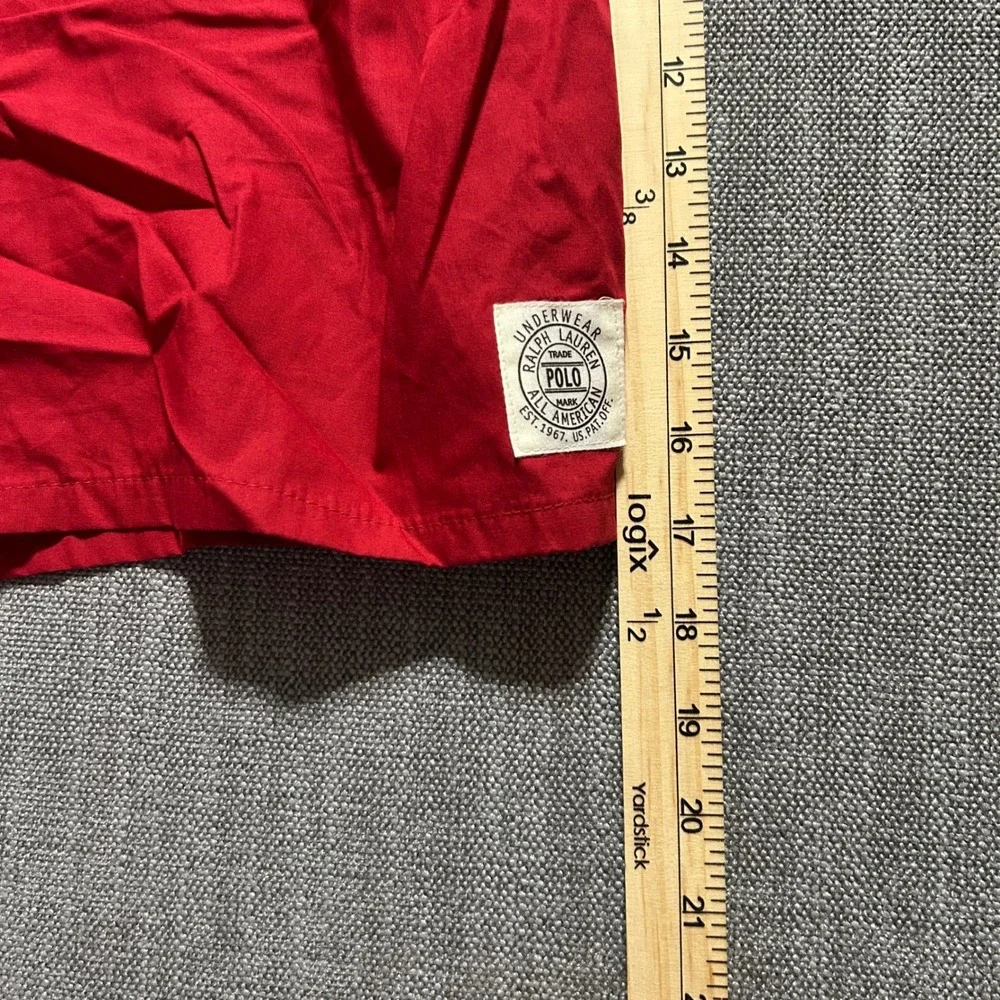 VTG Polo Ralph Lauren Boxer Shorts Mens XL Red Cotton Logo Waistband Keychain